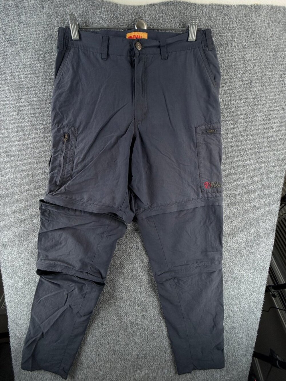 Fjallraven Double Zip Off Pants 44 Straight Leg Blue Hiking Logo ACTL 30x32